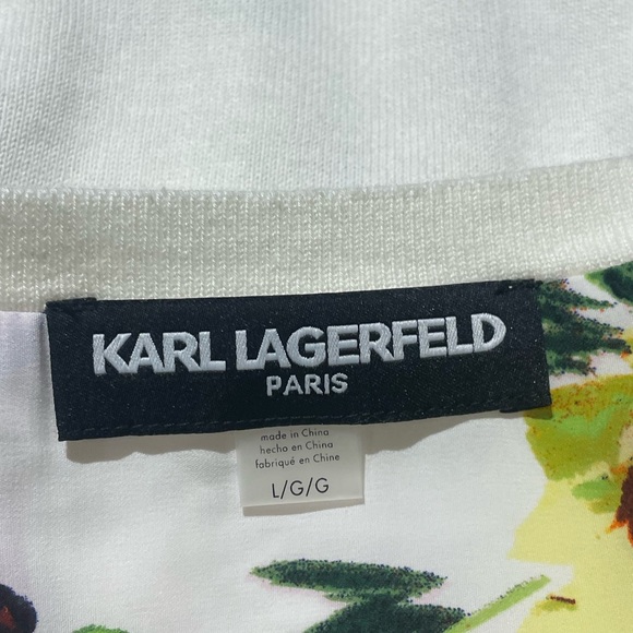 Karl Lagerfeld creamy coastal gramma white button front knit cardigan size large - Picture 8 of 8